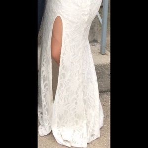 Beige two piece long dress